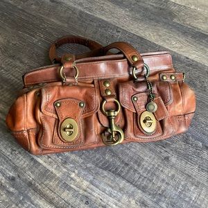 Coach leather cognac purse and wallet set